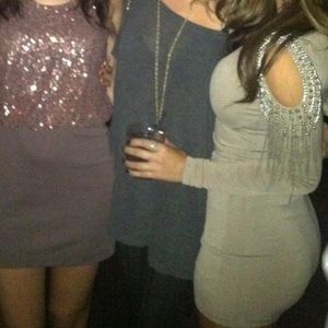Forever21 Mauve dress with shoulder detail